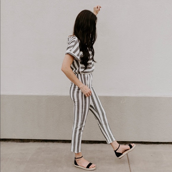 Pants - The Taylee Vertical Stipe Jumpsuit
